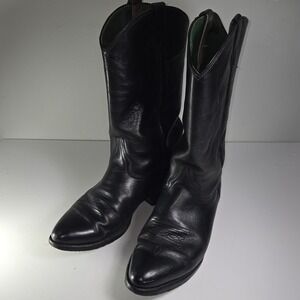 Tony Lama vibram Black Leather Cowboy Western Boots Men's Size 10